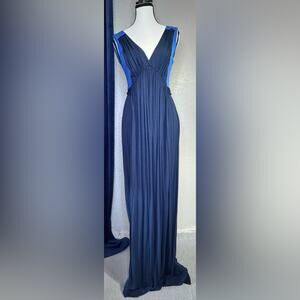 French Connection Blue Colorblock Maxi Dress | Size 6